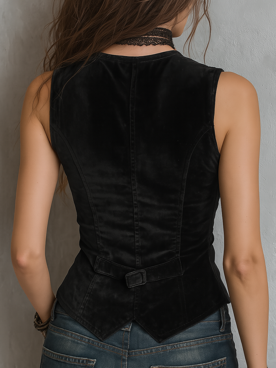 Lorena · Chaleco Terciopelo Cuello en V