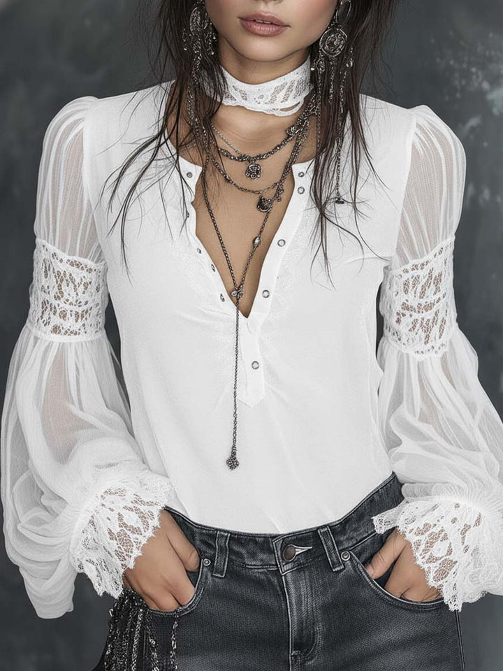 Sofía · Blusa Terciopelo Mangas Transparentes