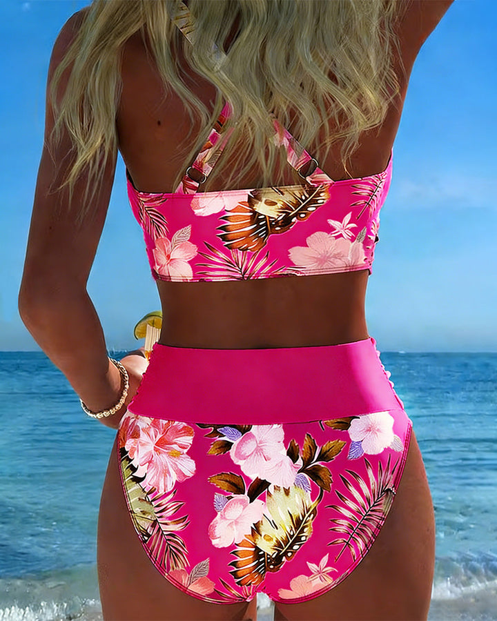 Consuelo™ | Bikini floral de dos piezas con contraste