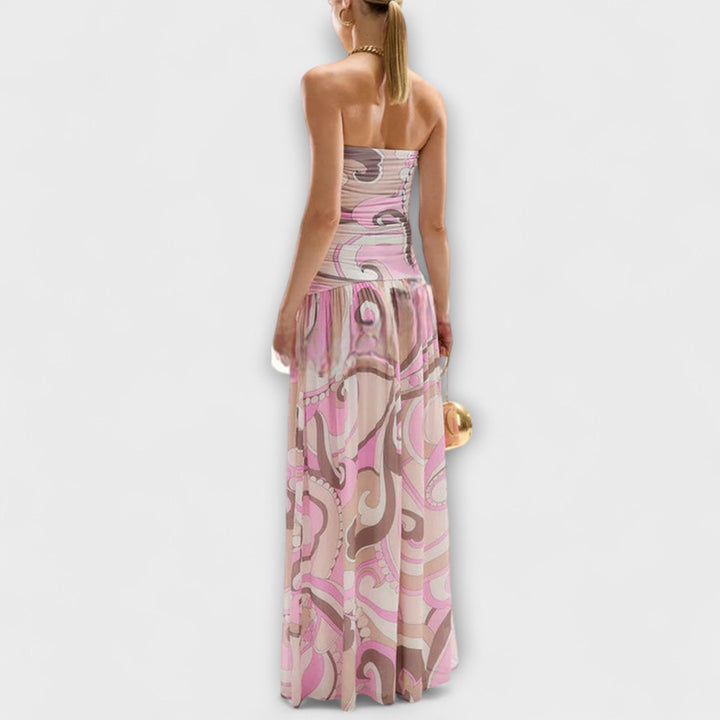 Tatum - Asombrosos vestidos maxi de pastel con hombros descubiertos