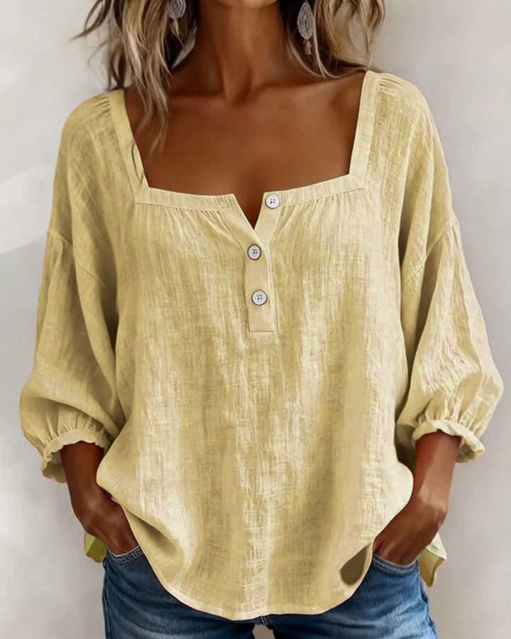 Blusa elegante de escote cuadrado