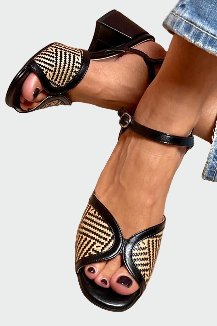 Sára Elegantes Sandalias Tejidas a Mano con Hebillas Cómodas