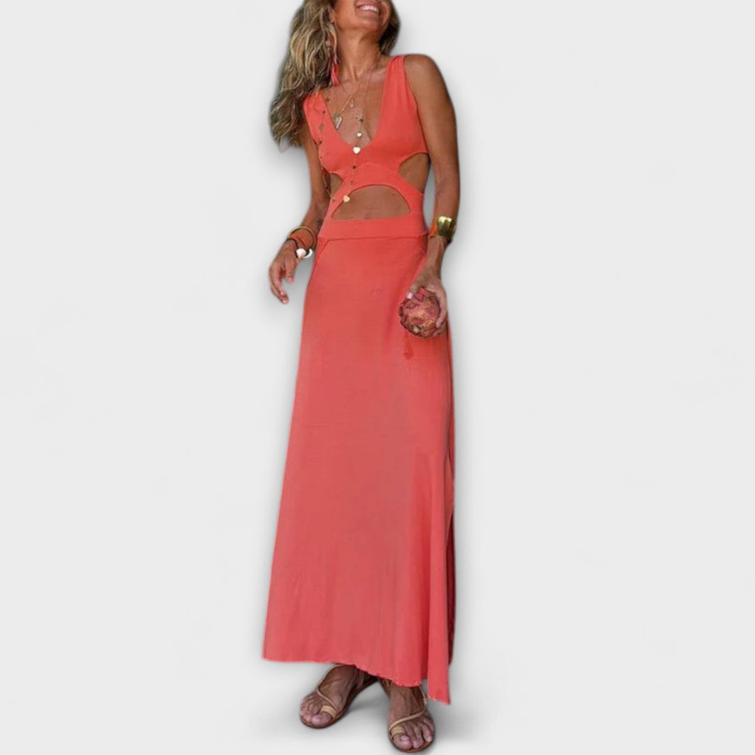 Ella - Eleanor Tie-Dye Vestido Largo con Abertura