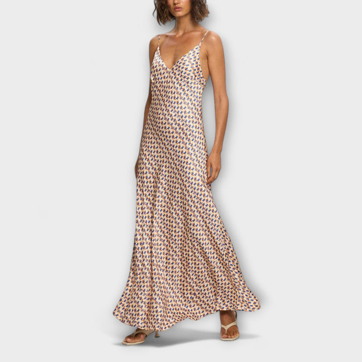 Tove - Vestido maxi estiloso con estampado geométrico
