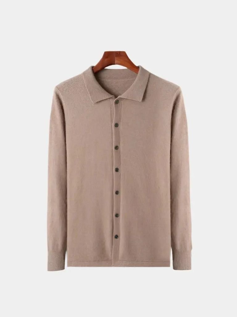Cashmere Polo Cardigan