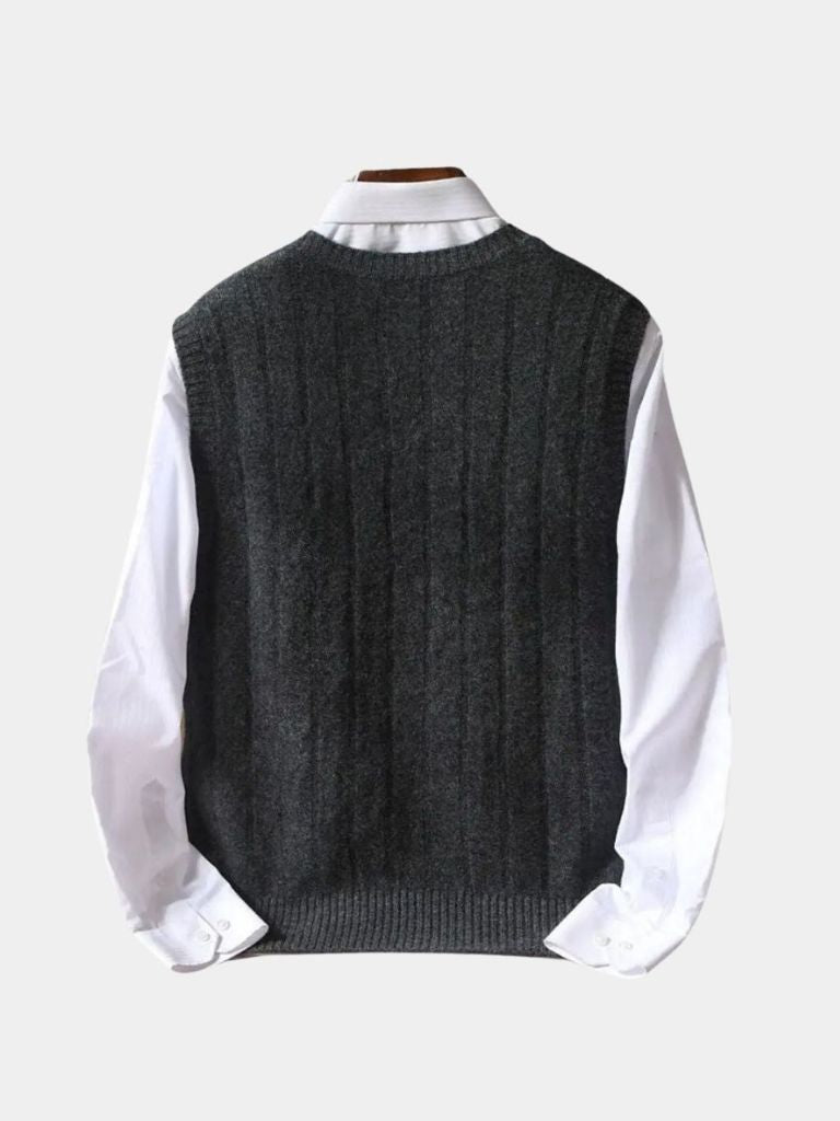 Chaleco de Suéter Pullover 100% Lana Merino