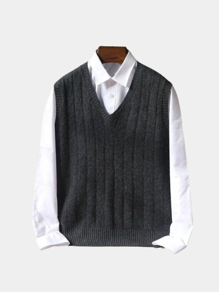 Chaleco de Suéter Pullover 100% Lana Merino