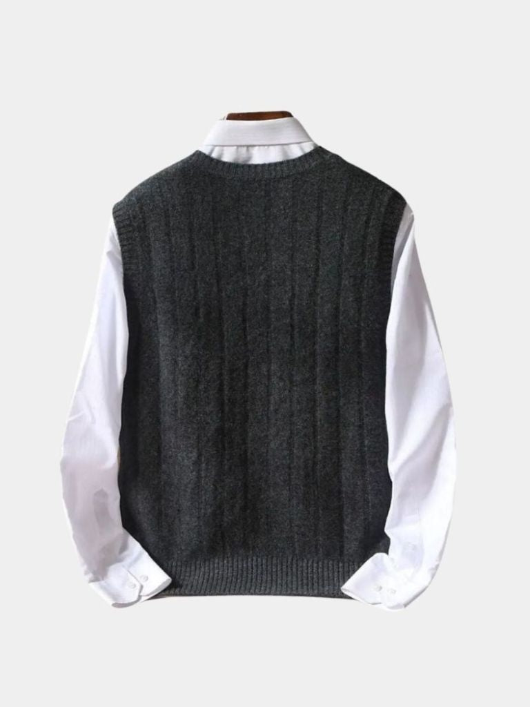 Chaleco de Suéter Pullover 100% Lana Merino