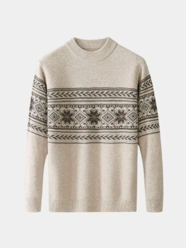 Suéter Pullover Fair Isle 100% Lana