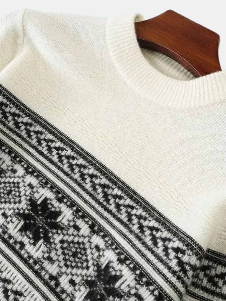 Suéter Pullover Fair Isle 100% Lana