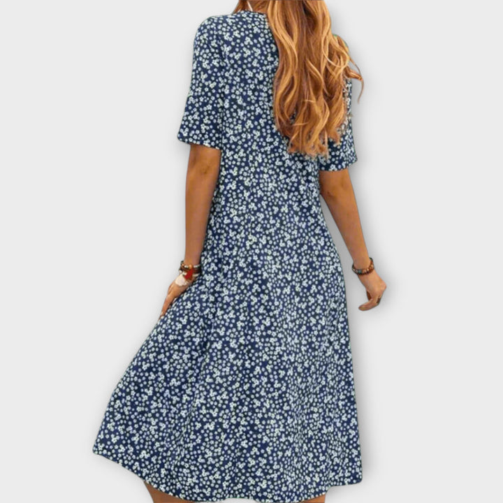 Paula - Vestido floral elegante de tela premium