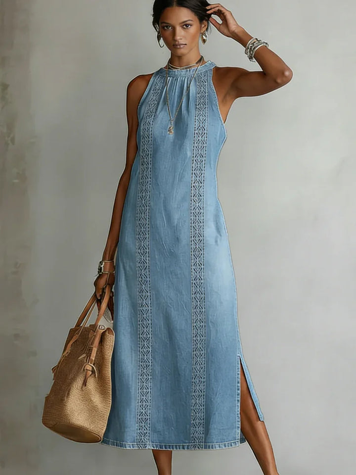 Julia™ | Vestido de mezclilla con encaje vintage
