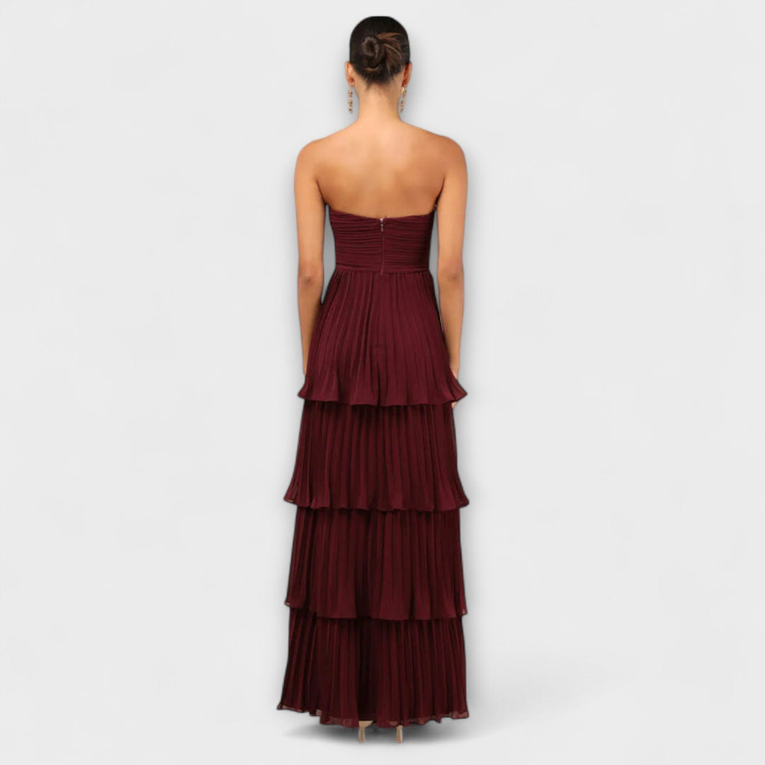 Lorena - Vestido maxi sin mangas con plastificación