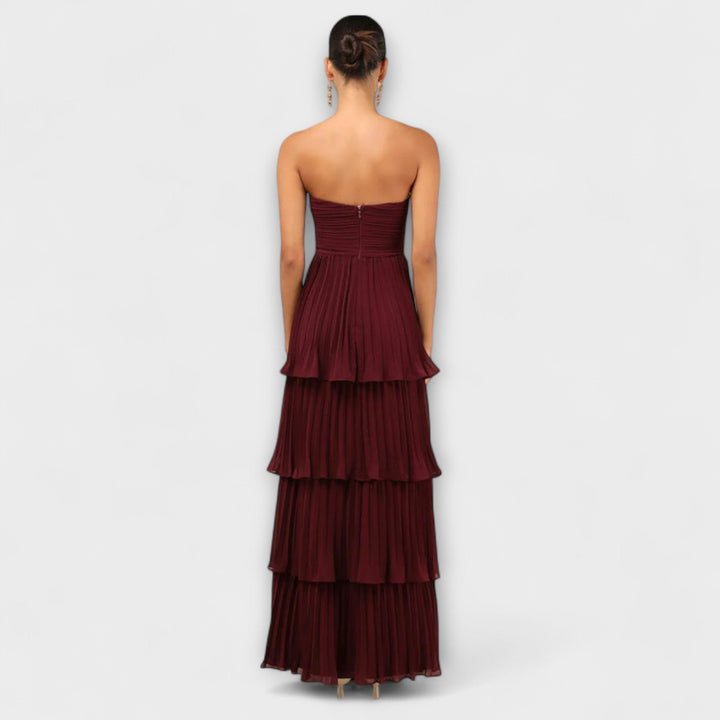 Lorena - Vestido maxi sin mangas con plastificación