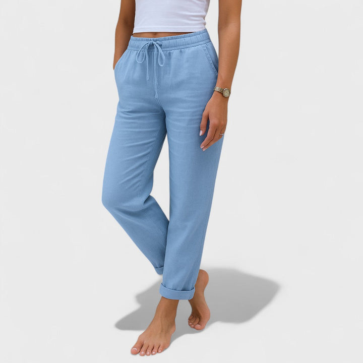 Klára - Pantalones de Lino Stretch