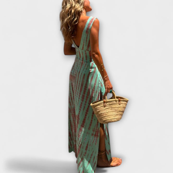 Ella - Eleanor Tie-Dye Vestido Largo con Abertura