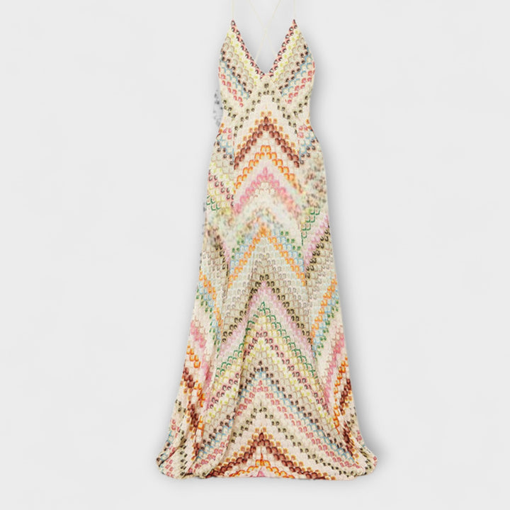 Remi - Maxi vestido con patrón de espiga colorido de Missoni