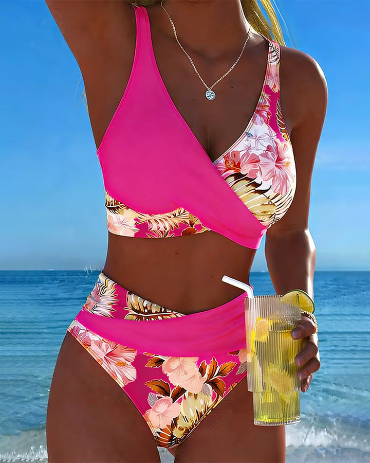 Consuelo™ | Bikini floral de dos piezas con contraste