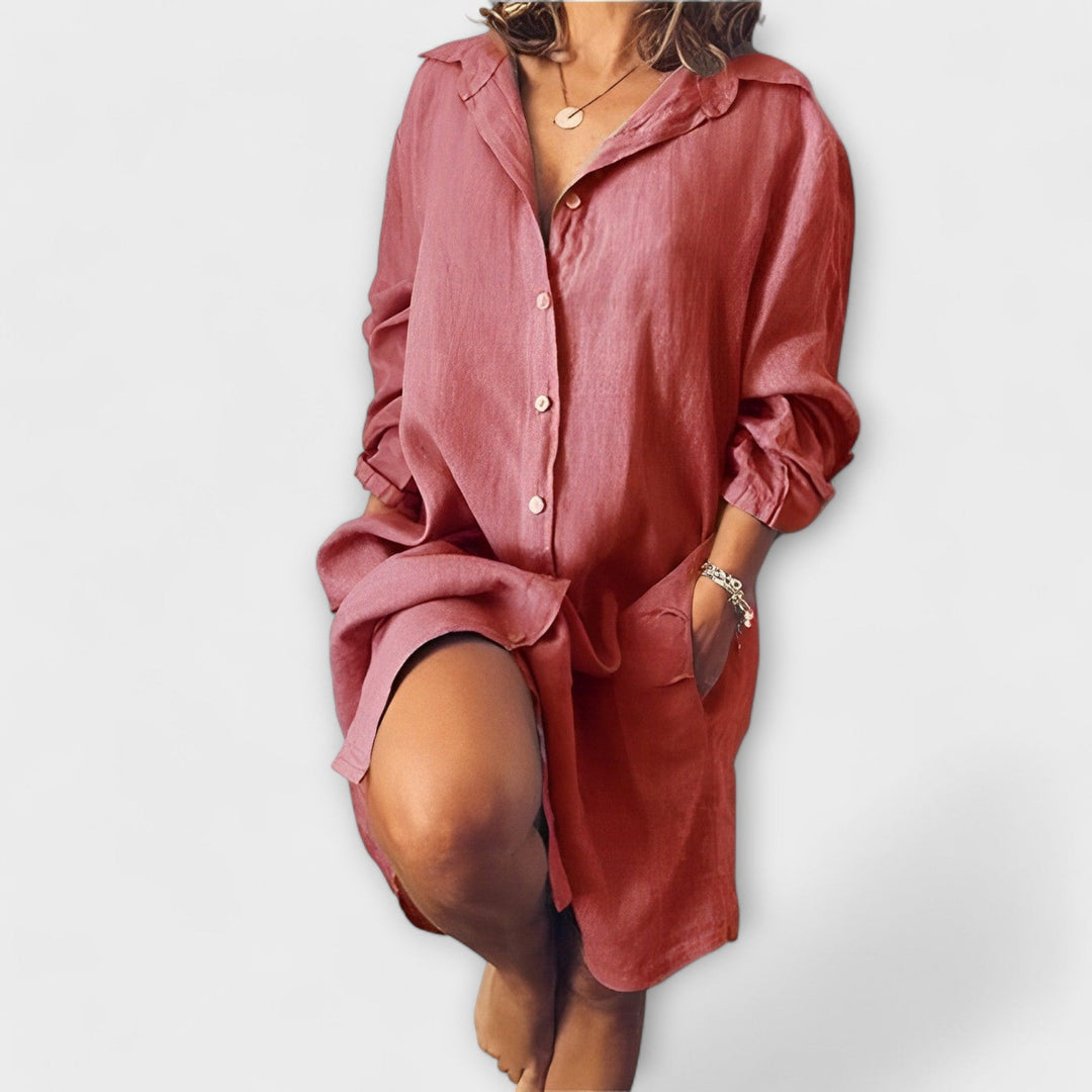 Blusa de lino casual para uso diario