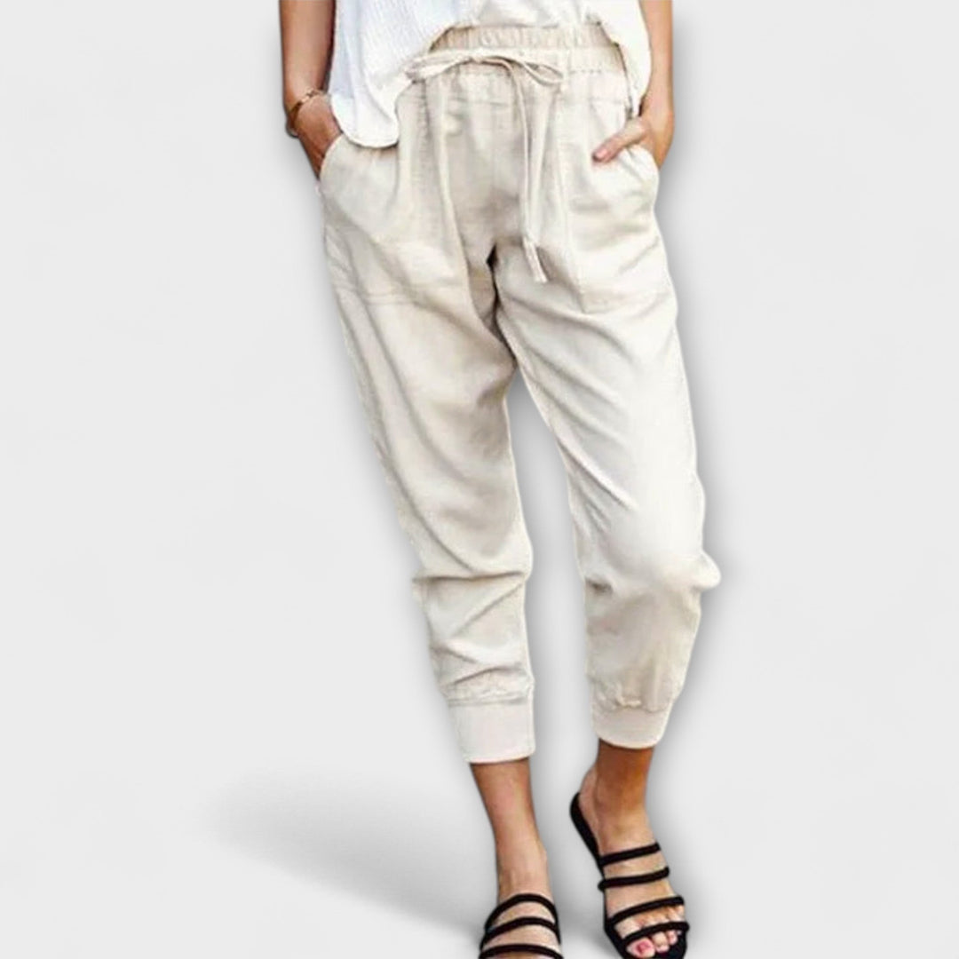 Blaire – Pantalones ligeros de lino con mezcla de algodón