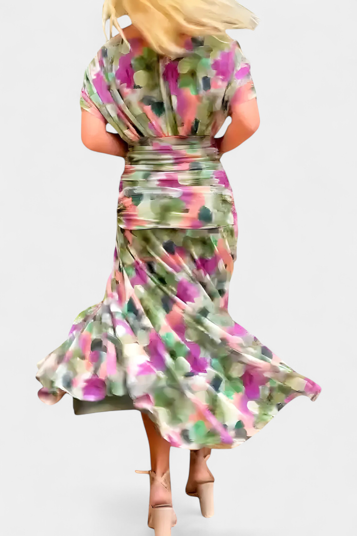 Florendra™ | Vestido Largo Floral Cuello V