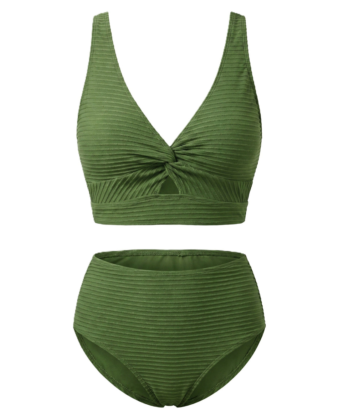 Crescencia™ | Bikini texturizado de tiro alto con top cruzado