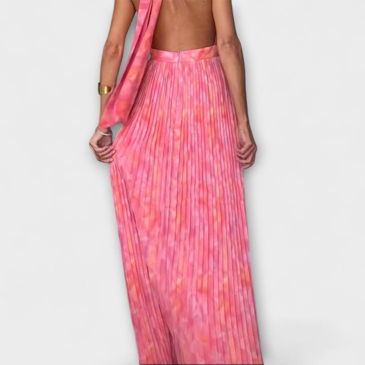 Seraphina - Vestido Maxi Elegante con Cuello Halter y Escote en V