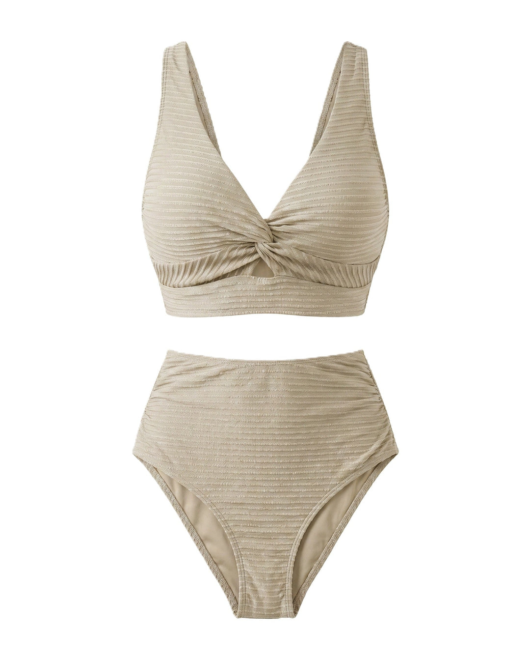 Crescencia™ | Bikini texturizado de tiro alto con top cruzado