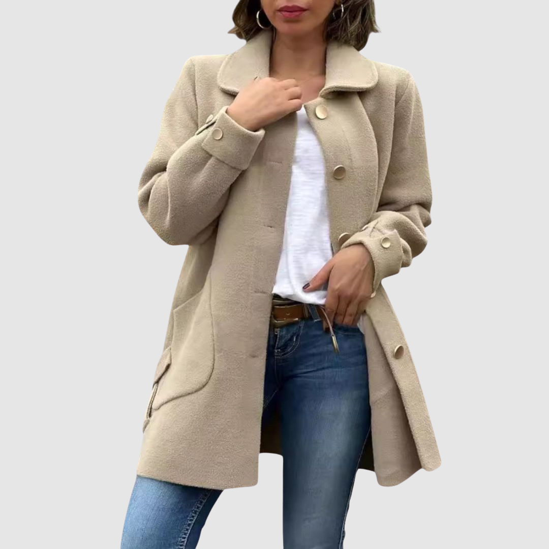 Martina - Abrigo oversized clásico con botones