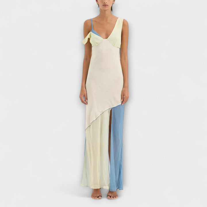 Alora - Vestido midi Thames con detalles de inserción