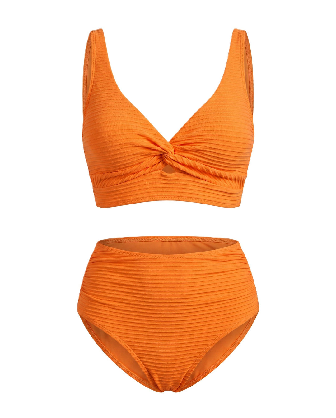 Crescencia™ | Bikini texturizado de tiro alto con top cruzado