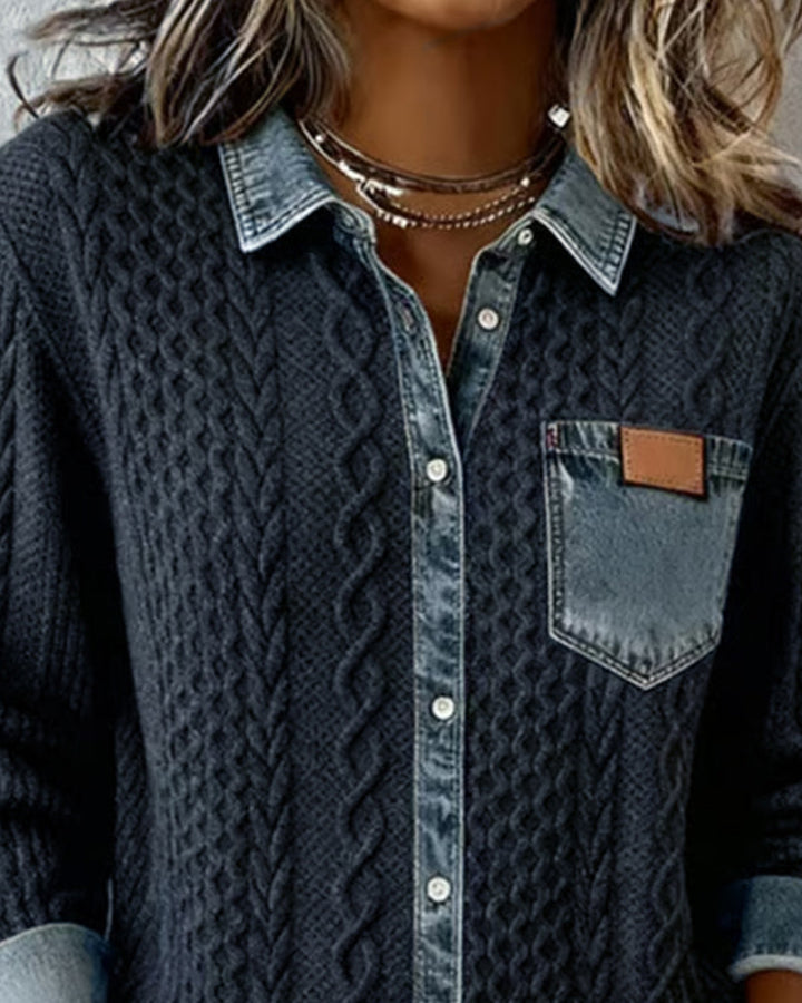 Makayla™ | Camisa de malla con contraste