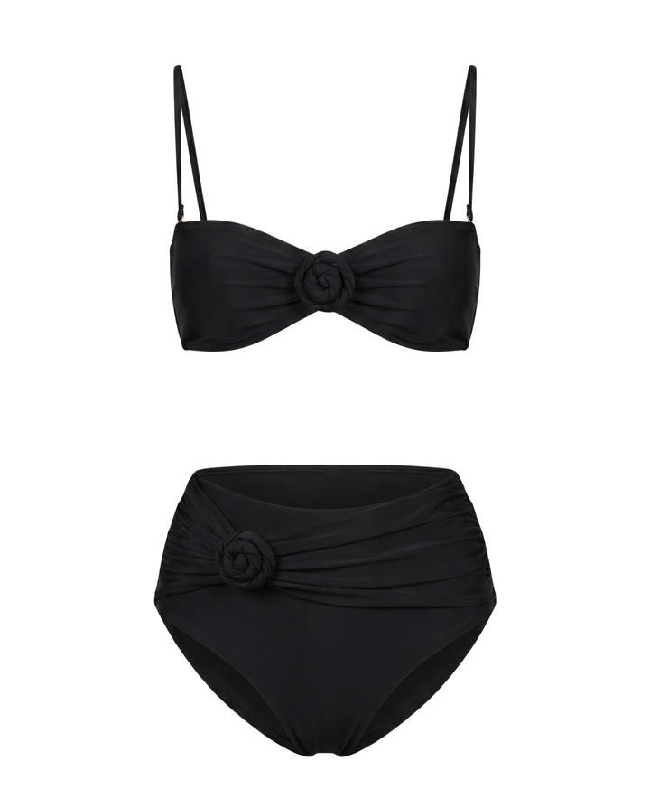 Áurea™ | Bikini de tiro alto con flores 3D aplicadas