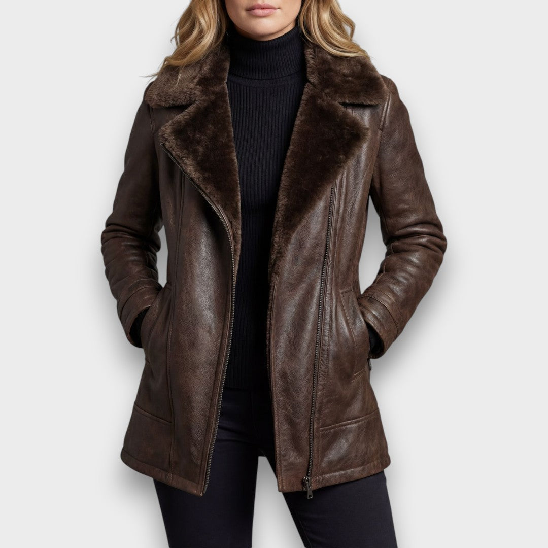 Ravela – Elegancia con piel de oveja – Chaqueta de cuero
