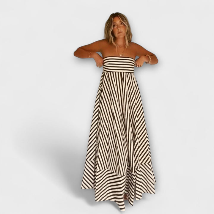Maxi vestido Encanto Nocturno con volantes