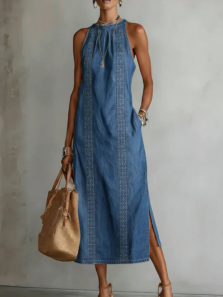 Julia™ | Vestido de mezclilla con encaje vintage