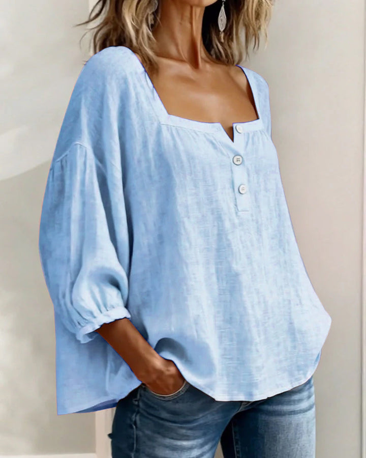 Blusa elegante de escote cuadrado