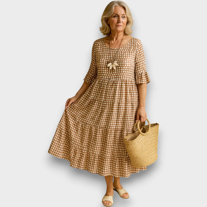IRIS - VESTIDO MIDI DE MANGA CORTA