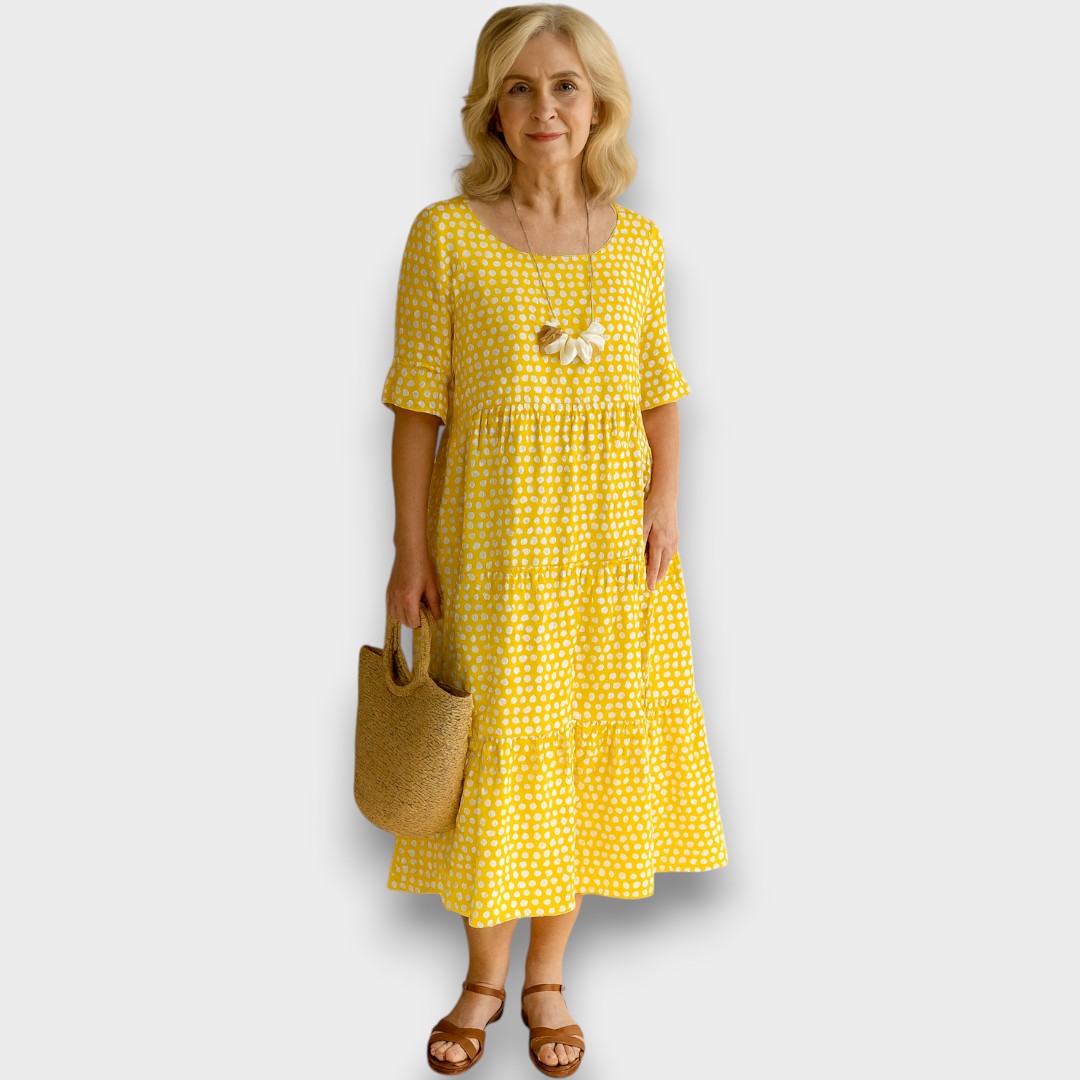 IRIS - VESTIDO MIDI DE MANGA CORTA