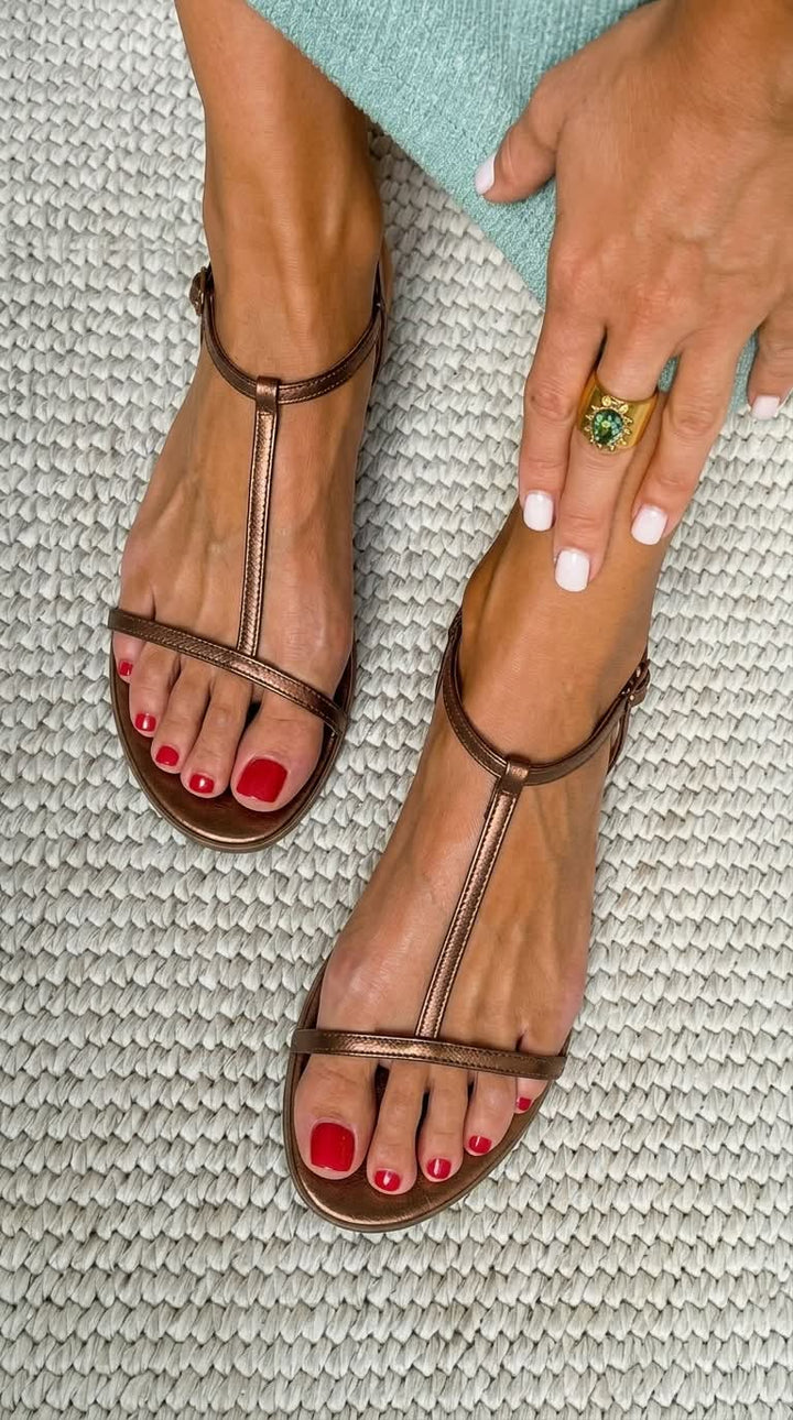 Eloísa™ | Sandalias Planas con Detalle Dorado