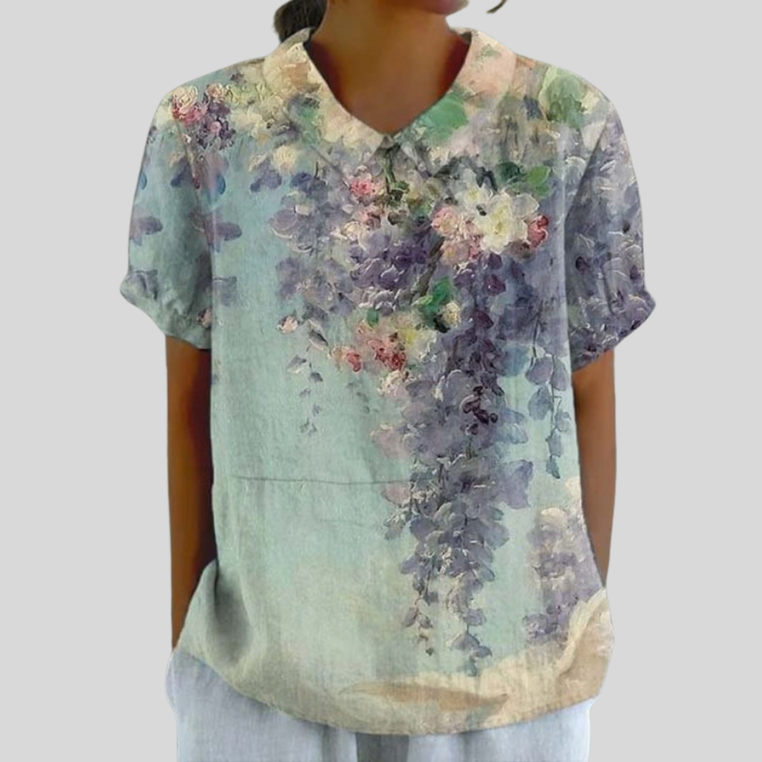 Blusa floral artística