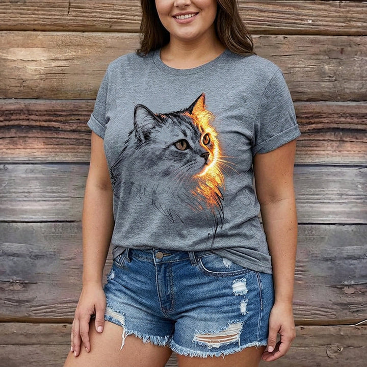 Mia™ | Camiseta casual con estampado de gato