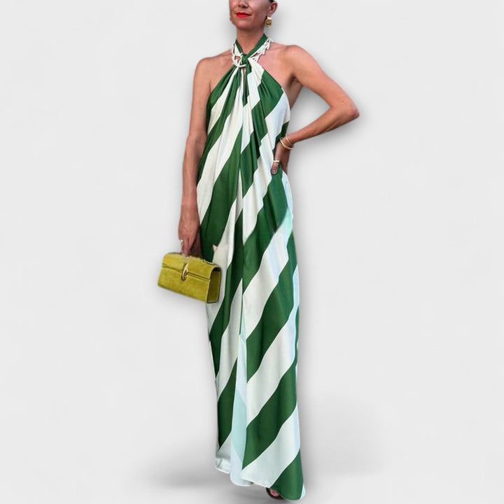 Marlowe - Vestido maxi con patrón a rayas y espalda descubierta