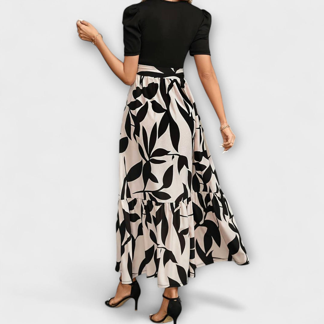 Luna - Vestido de verano con estampado floral y escote redondo