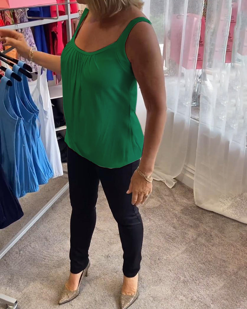 Robin™ | Top de verano sin mangas con cuello redondo