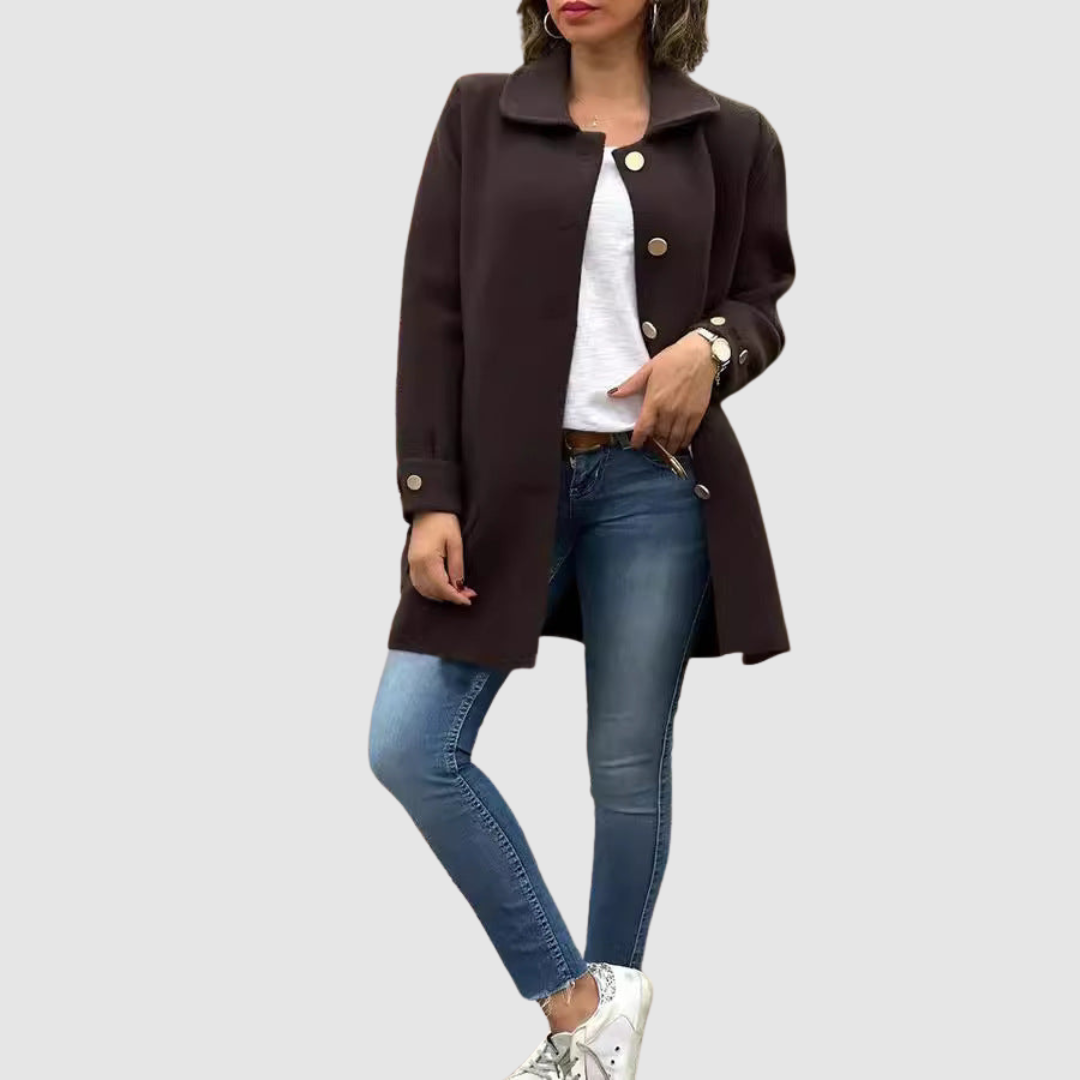 Martina - Abrigo oversized clásico con botones
