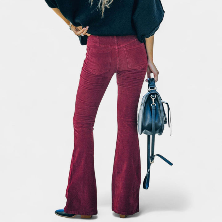 Renata – Pantalones de terciopelo con piernas anchas