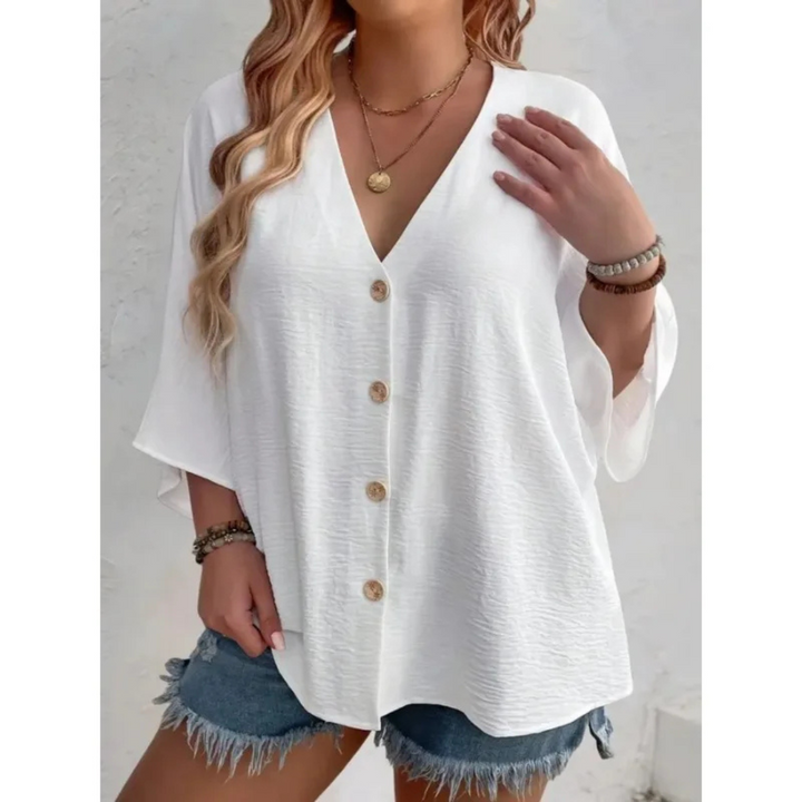 Dorothy™ | Top elegante con cuello en V y botones