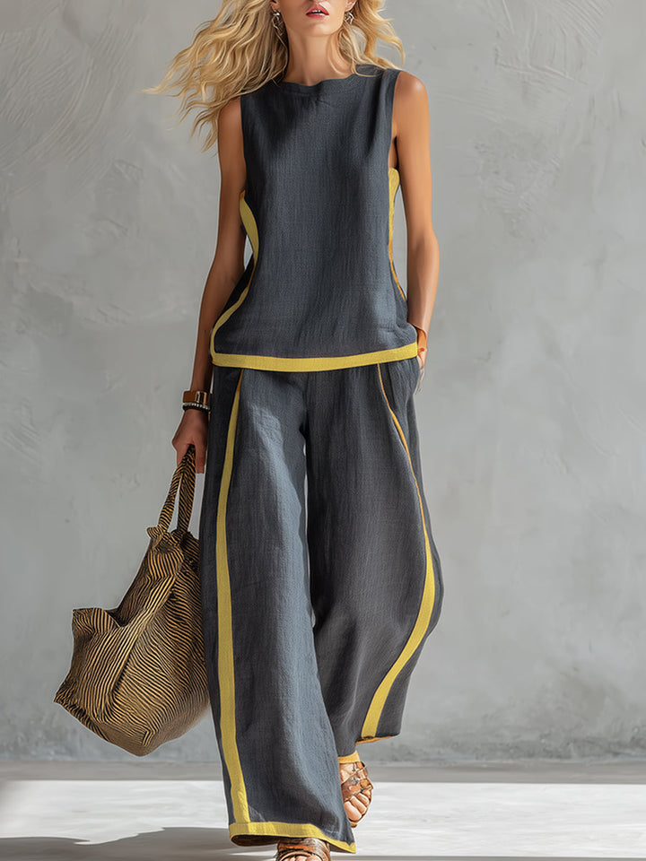 Marlene | Conjunto de Verano Elegante de Dos Piezas con Pierna Ancha