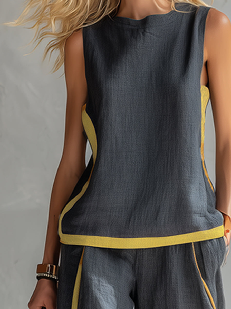 Marlene | Conjunto de Verano Elegante de Dos Piezas con Pierna Ancha